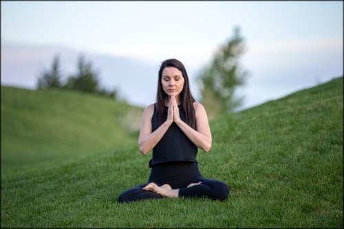 woman in a yoga position