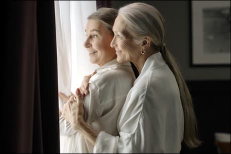 two women sharing a moment