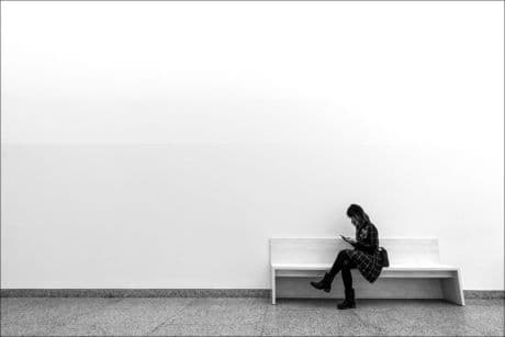 woman sitting on a bench